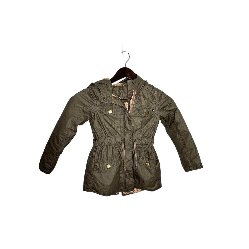 okaidi france girls Jacket size 116 6a 6 ‎ brown pink lining